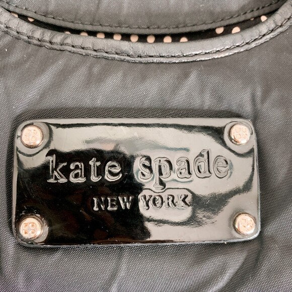 Kate Spade y2k vintage nylon leather trim hobo bag black - Picture 3 of 12